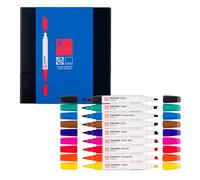 Talens | Pantone Marker Set de 9 Primary | Rotulador Doble Punta con Punta de Pincel y Cincel | Tinta Pigmentada a Base de Agua en Colores Pantone