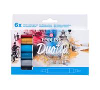 TALENS ROTULADOR ECOLINE DUOTIP ESTUCHE 6 COLORES PAISAJES URBANOS ECOLINE