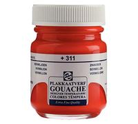 Talens Témpera Calidad Extra Fina - Bermellón 311-50 ml - Acabado mate altamente pigmentado - Pintura témpera opaca para artistas y diseñadores