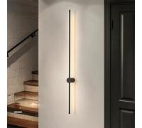 TaleTre Lámpara de pared moderna negra, aplique LED ajustable de 3 colores for dormitorio y sala de estar, diseño minimalista con rotación de 350°.(Black,60cm)