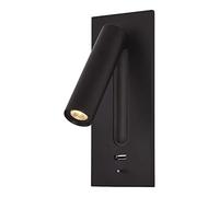 TaleTre Lámparas de lectura LED de pared con puerto USB - Apliques de pared empotrables y ajustables for dormitorio, sala de estar y hotel - Lámpara de pared LED blanca cálida de 3000 K(Svatr)
