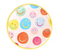 Talking Tables 10 platos de papel con diseño de cara sonriente, desechables, coloridos, vajilla de primer cumpleaños para niños, niñas, adultos, baby shower, barbacoa, fiesta de té, reciclable, 25 cm