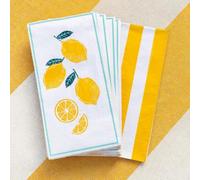 Talking Tables 16 servilletas de papel largas para almuerzo, color amarillo a rayas, servilletas desechables de cítricos, servilletas de dos caras para decoupage para fiestas al aire