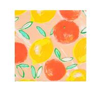 Talking Tables 20 servilletas de papel cítrico desechables para fiestas de verano, pícnics y cenas al aire libre, 33 cm, diseño de limón y naranja, citrus napkin