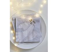 Talking Tables 20 servilletas de papel desechables de Navidad, reciclables, con diseño de muérdago encantador, color blanco, para uso durante todo el año, decoupage, catering, servilletas estampadas