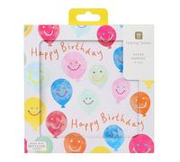 Talking Tables 20 x Happy Paper Napkins, Smiley Face Decorations, Kids Party Serviettes for 1st Birthday, Disposable Tableware, Recyclable, Plastic-Free Packaging, Made in EU, 3ply 33cm