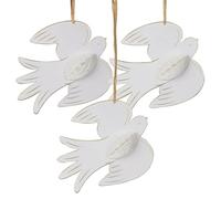 Talking Tables 3 palomas blancas de panal, decoraciones navideñas reutilizables, bodas, baby shower, ceremonias religiosas, bautizos, funerales, decoración de pájaros para colgar en la pared de