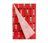 Talking Tables 4 hojas de papel de seda con temática de cascanueces para regalos de Navidad, cestas de alimentos, envoltura festiva para niños o adultos, sin plástico y reciclables en casa, 70 cm x 50