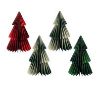 Talking Tables 4 panales de papel para árbol de Navidad con cierre magnético, decoraciones de Navidad reutilizables para mesa, chimenea, alféizar de ventana, exhibición de invierno, país de las