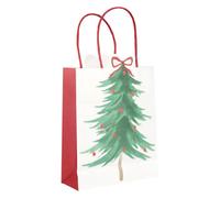 Talking Tables 8 Bolsas de Regalo de Papel para Regalos, Diseño de Árbol de Navidad, Bolsa de Golosinas con Asas de 9.8 x 6.3 Pulgadas