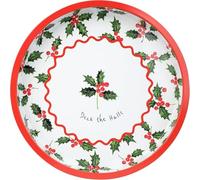 Talking Tables Bandeja Redonda para Servir con diseño de Acebo de Navidad para té, café, Bebidas, Alimentos, sándwiches, decoración Festiva, diseño de vajilla de Navidad, 30 cm, Verde