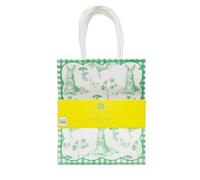 Talking Tables Bolsas de papel de regalo de Pascua con estampado Toile du Jouy para caza de huevos, cumpleaños, celebraciones, recuerdos de fiesta, bonito diseño de conejo, paquete de 8, verde