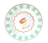 Talking Tables Bon Appetit plato llano esmaltado 25 cm con diseño de gamba, resistente a roturas y apto lavavajillas, vajilla reutilizable para interior y exterior