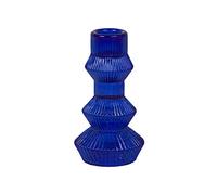 Talking Tables Candelabro de Cristal Azul Cobalto | Soporte de Vela cónico Acanalado de 3 Niveles para decoración del hogar, Accesorios, decoración de Mesa, Cena Interior o Exterior, cumpleaños, Boda