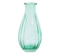 Talking Tables Green Glass Bud Vase for Flowers | Small Ribbed Narrow Necked Bottles for Home Décor, Arrangements, Wedding Centrepieces for Table Decorations, Windowsill