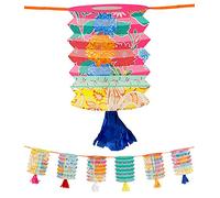 Talking Tables - Guirnalda de Farolillos de Papel Boho 3 m - 12 Linternas - Decoraciones para Fiesta de Cumpleaños Bohemia, Jardín, Banderines Chinos - Talla Única