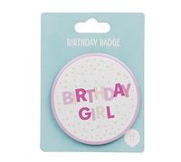 Talking Tables Insignia de cumpleaños rosa con pin de 8 cm, accesorio de fiesta para celebraciones especiales