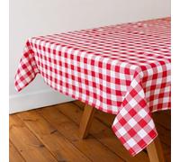 Talking Tables Mantel de algodón a Cuadros Rojos XL, Tela Reutilizable, para Mesa de Comedor, Fiestas de jardín, almuerzos de Verano, pícnic, Bodas, Lavable, Tejido Suave, 160 cm x 250 cm