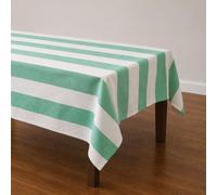 Talking Tables Mantel de algodón con Rayas Verdes, tamaño XL, Reutilizable, para Mesa de Comedor, Fiestas de jardín, almuerzos de Verano, Bodas, picnics, Lavable, Tejido Suave, 160 cm x 250 cm
