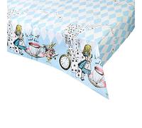 Talking Tables Mantel de Papel Azul Alice in Wonderland | Mantel Desechable Reciclable | Fiesta del Sombrerero Loco, Cumpleaños, Día de la Madre, Baby Shower, 180 x 120 cm