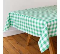 Talking Tables Mantel Rectangular de Tela a Cuadros Verde a Cuadros de algodón Reciclado, Reutilizable y Lavable, para Comedor al Aire Libre, bufés, Bodas, Fiestas y picnics, 180 x 140 cm