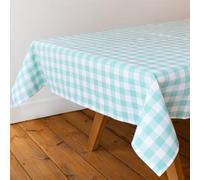 Talking Tables Mantel Rectangular de Tela a Cuadros Verde Menta de algodón Reciclado, Reutilizable y Lavable, para Comedor al Aire Libre, bufés, Bodas y Fiestas, pícnic, 180 x 140 cm