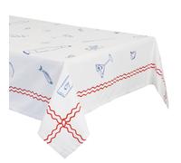 Talking Tables Mantel Rectangular de Tela de algodón Reciclado, Reutilizable y Lavable, para cenas, bufés, Bodas y Fiestas, pícnics, 180 x 140 cm, Color Blanco
