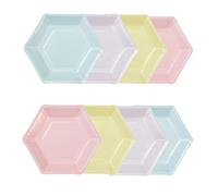 Talking Tables Pack of 8 (26cm) Large Hexagon Shaped Pastel Paper Plates | Disposable Party Tableware for Kids Birthday Valentine's Day, Baby Shower, Picnic, Girls Sleepover