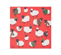 Talking Tables Paquete de 20 servilletas navideñas de ovejas Servilletas de papel rojo para Navidad, día de boxeo, cena de invierno, decoupage