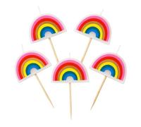 Talking Tables Paquete de 5 adornos para tartas de cumpleaños en forma de arco iris, RBSCANDLES