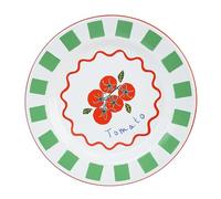 Talking Tables Plato de cena esmaltado hecho a mano de 25 cm con diseño de tomate, plato duradero para el hogar, ligero para comedor al aire libre, picnic, camping, playa, vajilla de verano, apto para