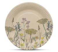 Talking Tables Platos florales de papel reciclado | Vajilla desechable ecológica para primavera, Pascua, cumpleaños, día de la madre, paquete de 12, 23 cm, azul, verde