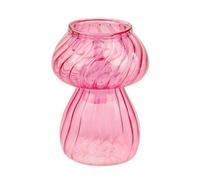 Talking Tables - Portavelas de Cristal con Forma de Hongo Rosa | Florero | Elegante decoración de Mesa de Navidad, decoración del hogar, Relleno de Calcetines, Amigo