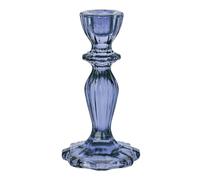 Talking Tables Navy Glass Candlestick Holder | Decorative Taper Candle Stand For Indoor or Outdoor Dining, Blue Home Décor, Elegant Dinner Party Decorations, Winter Wedding, Christmas