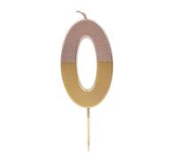 Talking Tables Rose Gold Number 0 Candle for Cakes