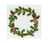 Talking Tables Servilletas de papel de Navidad reciclables con tacto de lino extra grandes con diseño de acebo, servilletas de Navidad desechables y lujosas, paquete de 20 a 40 cm
