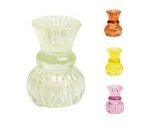 Talking Tables Set 1 Portavelas Pequeño Vidrio Verde Claro | Candelabros Decorativos para Pascua Navidad Ocasiones | 7.5 cm de Alto Adecuado para Velas 2 cm Ancho Profundidad