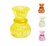 Talking Tables Set de 2 Portavelas de Vidrio Amarillo para Candelabros o Velas de Té | Decoración de Mesa de Pascua y Verano | Adornos para Cena al Aire Libre o Interior | 7.5 cm de Alto