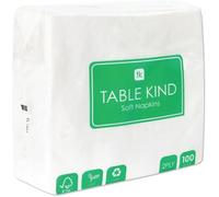Talking Tables Table Kind 100 Servilletas de Papel Blanco Suave Pack Granel 33cm 2 Capas Desechables Compostables Reciclables Sostenibles Fiestas Catering