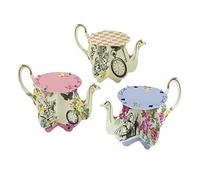 Talking Tables Truly Alice Soportes Cupcakes Tetera, Pack de 6, Multicolor, Decoración Fiesta Té