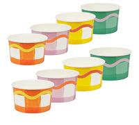 Talking Tables - Vasos de papel coloridos para helados - Vajilla de papel reciclable a cuadros para cumpleaños, fiestas y baby showers - Paquete de 8