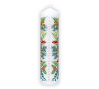 Talking Tables Vela de Adviento con forma de pilar navideño de bosque de 20 cm, 25 horas de combustión, cena, decoración, velas de regalo para mujeres