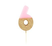 Talking Tables We Heart Birthdays Glitter Number Candle 6