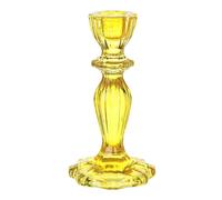 Talking Tables Yellow Glass Candlestick Holder | Decorative Taper Candle Stand For Indoor or Outdoor Dining, Elegant Dinner Party Decorations, Easter Home Décor, Summer Birthday, Garden, Wedding