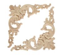 Tallado De Madera Calcomanía 8 Apliques De Madera Sin Pintar Decorativos Tallados Para Cama Puerta Armario Techo Pared Muebles Decoración 25 X 25cm