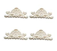 Tallado De Madera Calcomanía Panel De Puerta De Madera Tallada De 4 Piezas Con Aplique Floral Grabado 82 Estilos 15 X 7cm