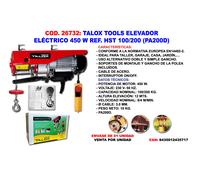 TALOX Polipasto Elevador Eléctrico 450 W HST 100/200 KG PA200D