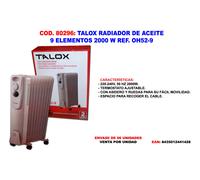 TALOX Radiador de Aceite 9 Elementos 2000 W 63 cm OH52-9