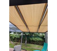 Tamaños múltiples del beige de los ojales la tela tira vela sombra sol pérgola(0.9x9m(35.4"x29.5'))