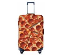 Tamiger Funda protectora universal de equipaje con estampado 3D de pizza y pepperoni, lavable, para equipaje de viaje, Black, M